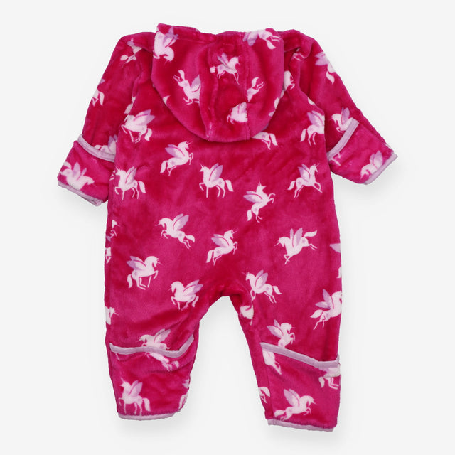Fleece Snugglesuit Pink with Unicorns