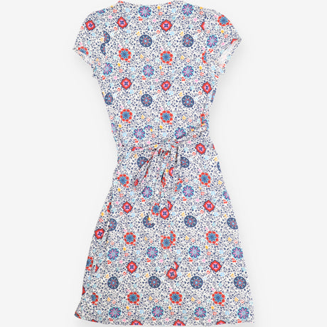 Mandala tile floral wrap dress