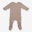 Pramsuit Padded Cream and Brown Stripe zips