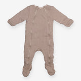 Pramsuit Padded Cream and Brown Stripe zips