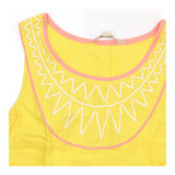 Linen Top Embroidered Neckline Sleeveless Tank