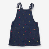 Pinafore Denim with Yellow and Pink Heart Applique