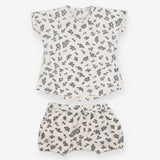 Outfit Tee SS shorts jersey white grey scribble bl