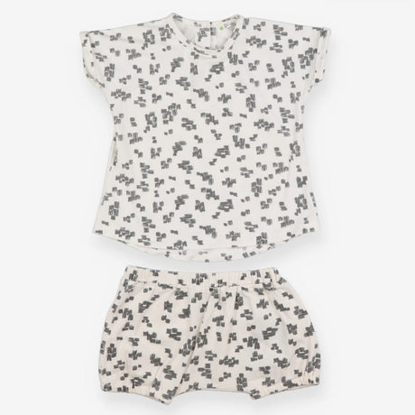Outfit Tee SS shorts jersey white grey scribble bl