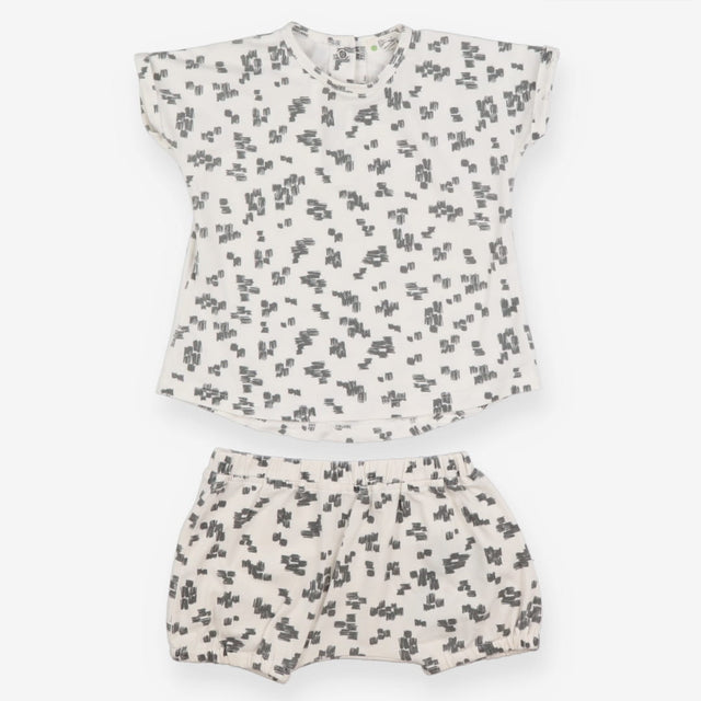 Outfit Tee SS shorts jersey white grey scribble bl