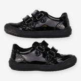 Black velcro girls school shoes