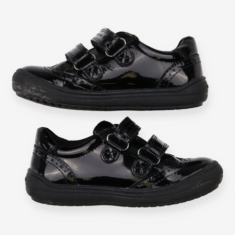 Black velcro girls school shoes