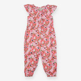Pink floral fun playsuit with insects