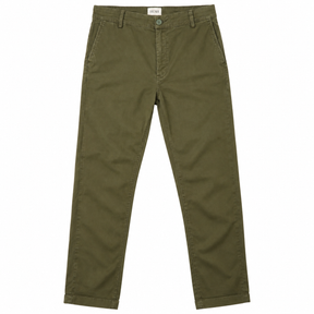 Trousers Khaki Green Cotton Chino Tapered Fit